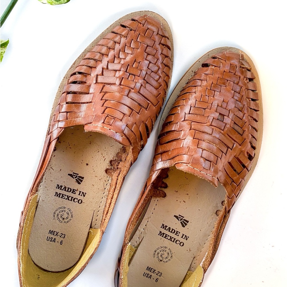 Women’s Brown Leather Huarache Sandals